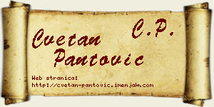 Cvetan Pantović vizit kartica